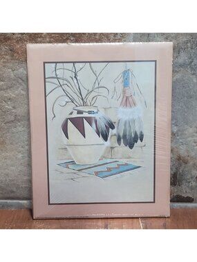 Vintage Unframed Tewa Spirit Art Print 1982 William Acheff